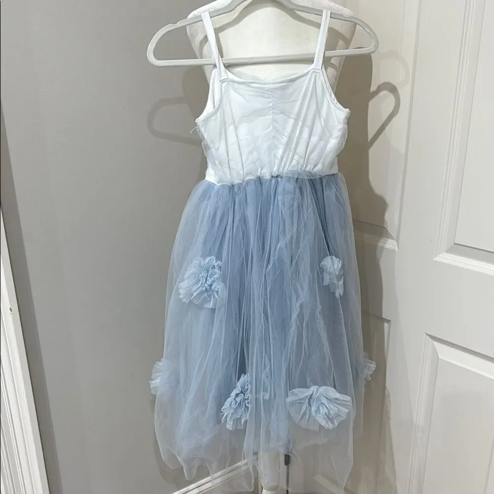 Pottery Barn Kids White and Blue Dance Costume Size 7-8